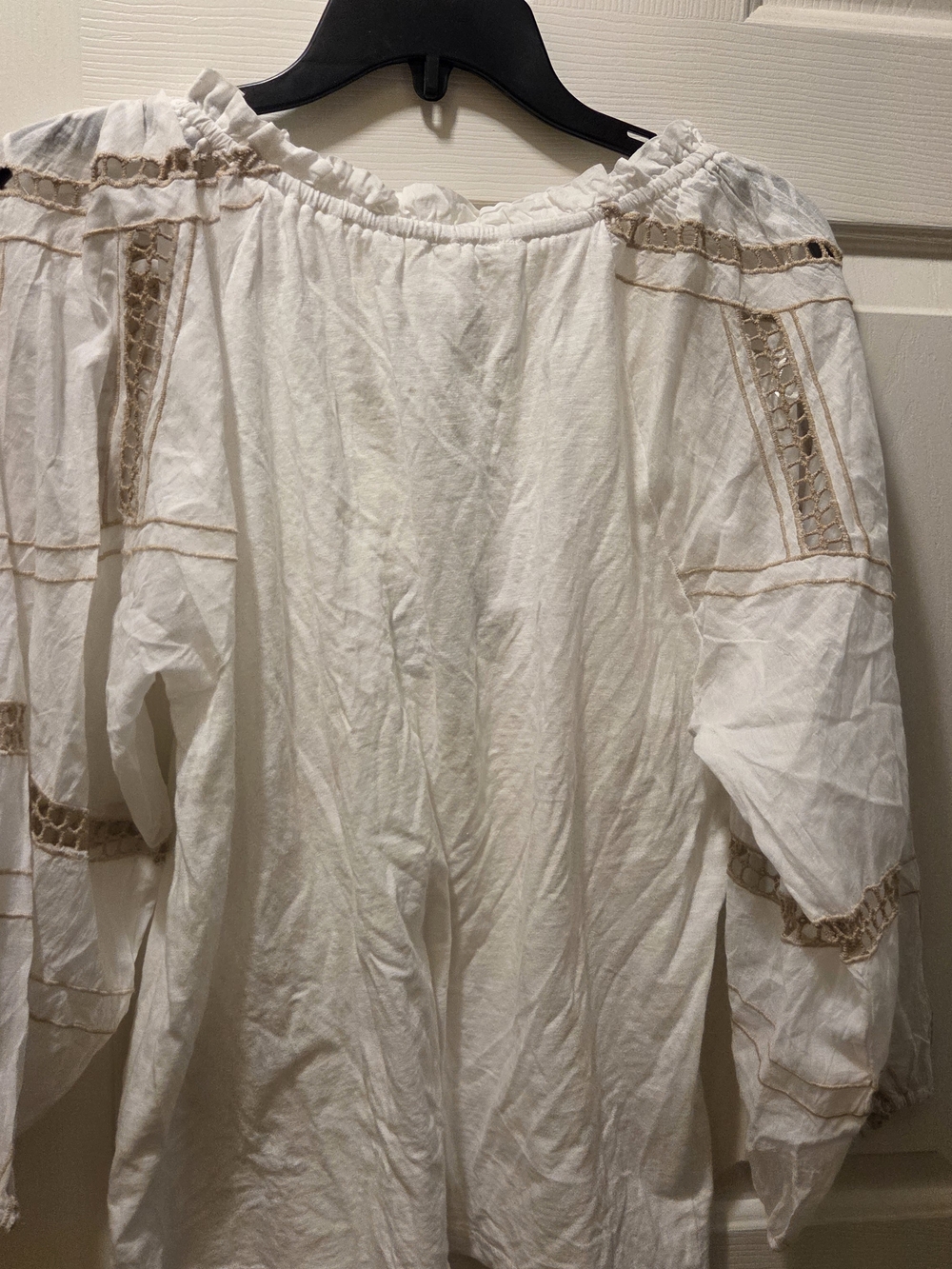 Cupio White Boho Lace-Trim Tunic Top - Picture 2 of 4